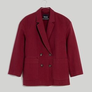 NWT Madewell Hayfield Double-Breasted Blazer Vintage Mulberry Size M